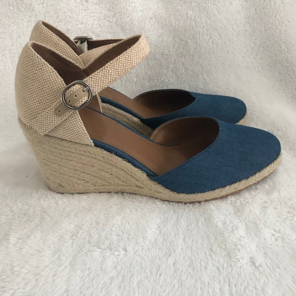 Susina Shoes - NEW SUSINA LILY ANKLE STRAP WEDGE SANDAL DENIM 10M